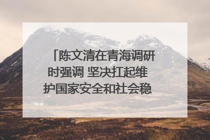 陈文清在青海调研时强调 坚决扛起维护国家安全和社会稳定职责使命 为谱写中国式现代化青海篇章贡献政法力量