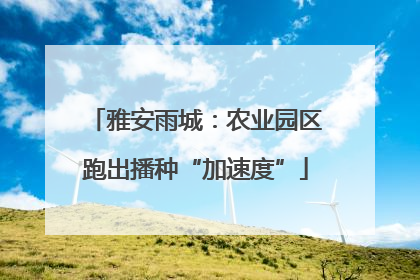 雅安雨城：农业园区跑出播种“加速度”