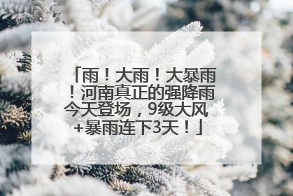 雨！大雨！大暴雨！河南真正的强降雨今天登场，9级大风+暴雨连下3天！