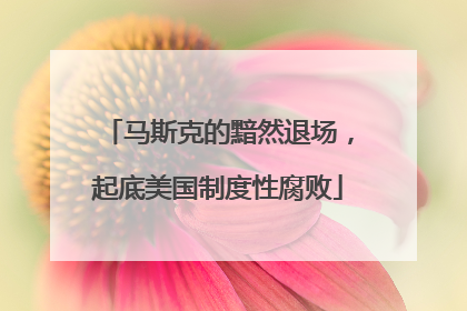 马斯克的黯然退场，起底美国制度性腐败