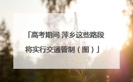 高考期间 萍乡这些路段将实行交通管制（图）