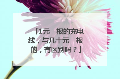 1元一根的充电线，与几十元一根的，有区别吗？