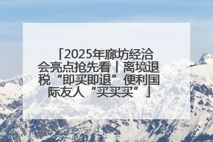 2025年廊坊经洽会亮点抢先看丨离境退税“即买即退”便利国际友人“买买买”