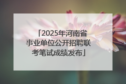 2025年河南省事业单位公开招聘联考笔试成绩发布