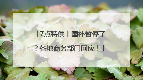 7点特供丨国补暂停了？各地商务部门回应！