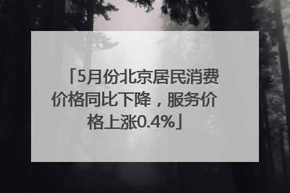 5月份北京居民消费价格同比下降，服务价格上涨0.4%
