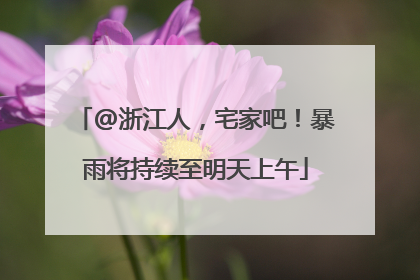 @浙江人，宅家吧！暴雨将持续至明天上午